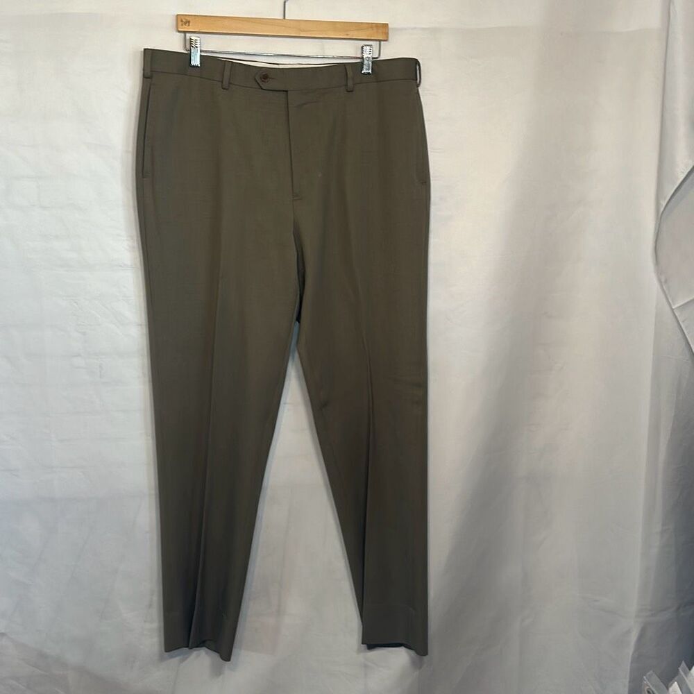 Brooks Brothers Mens‎ Madison 1818 100% Wool Dress Pants Khaki  38x32 LOOK